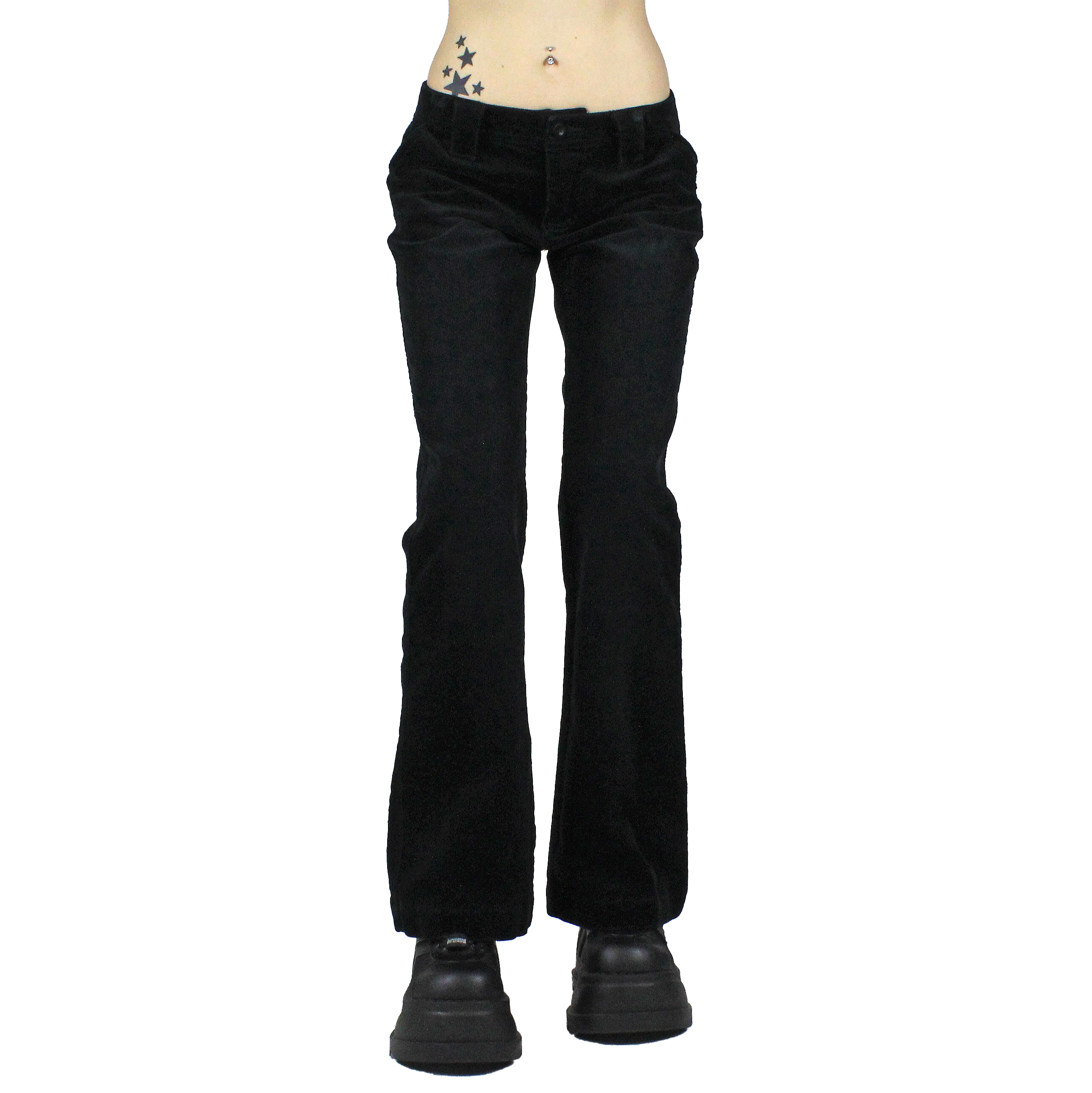 Y2K Black Corduroy Flares (S)