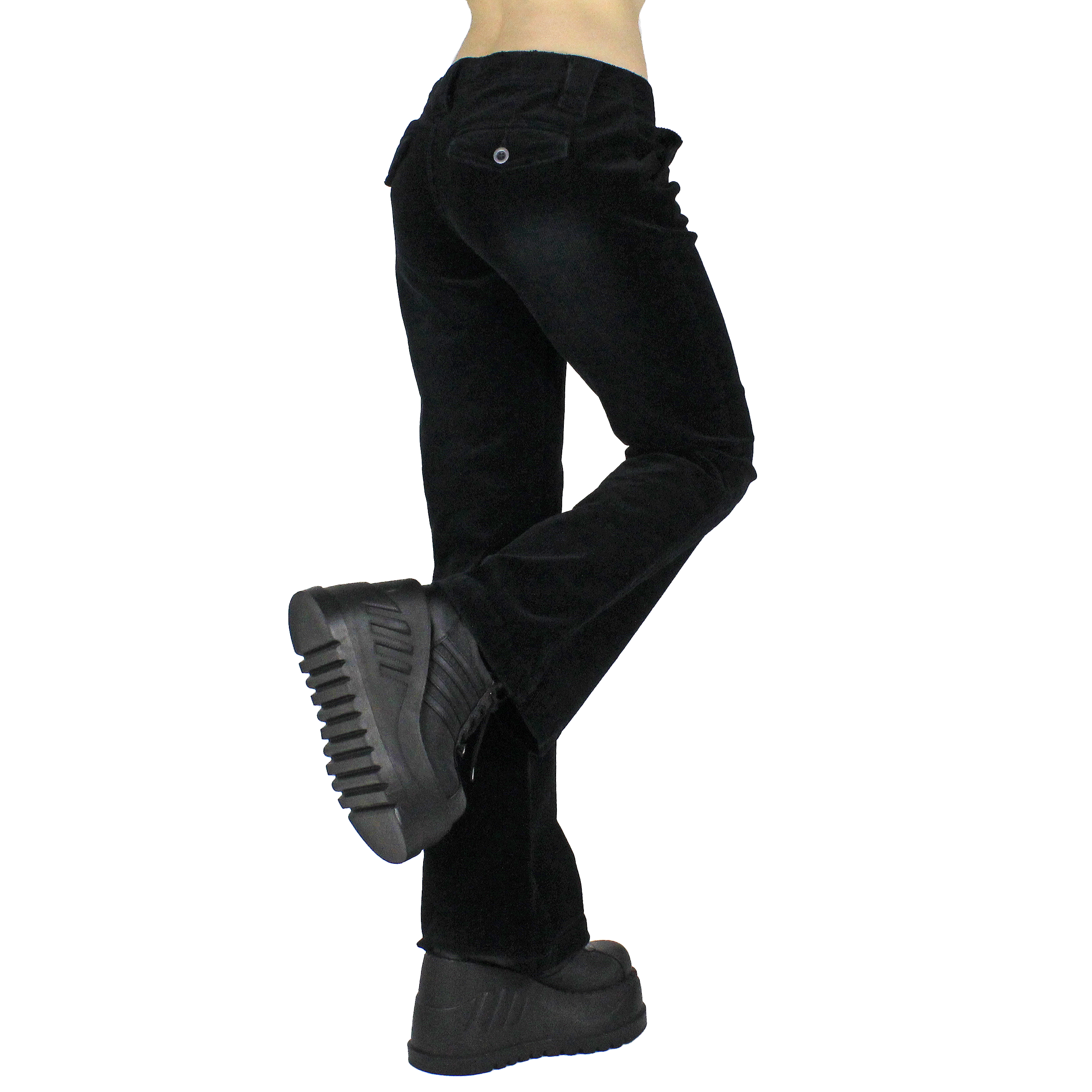 Y2K Black Corduroy Flares (S)