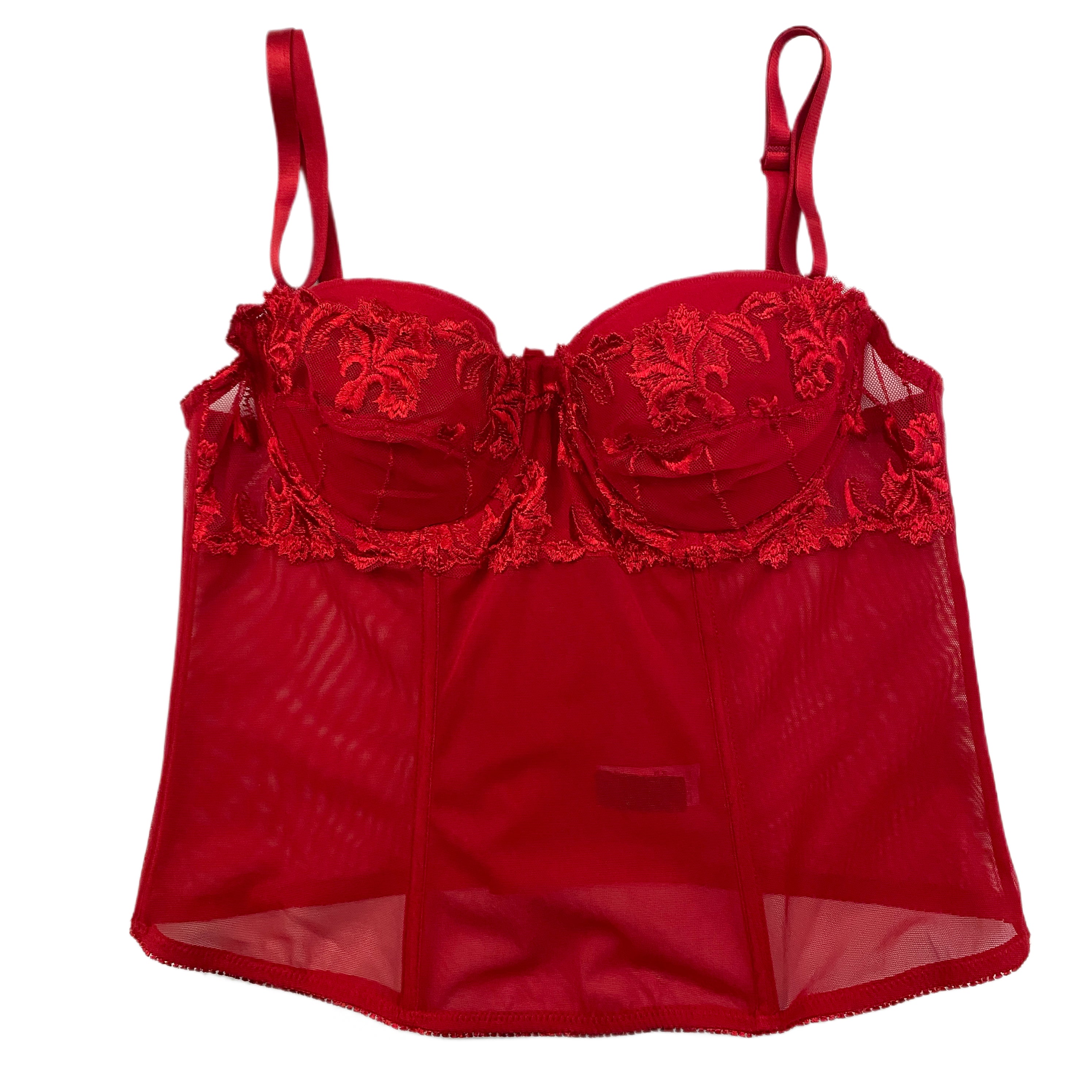 Red Embroidered Bustier (M/36B)