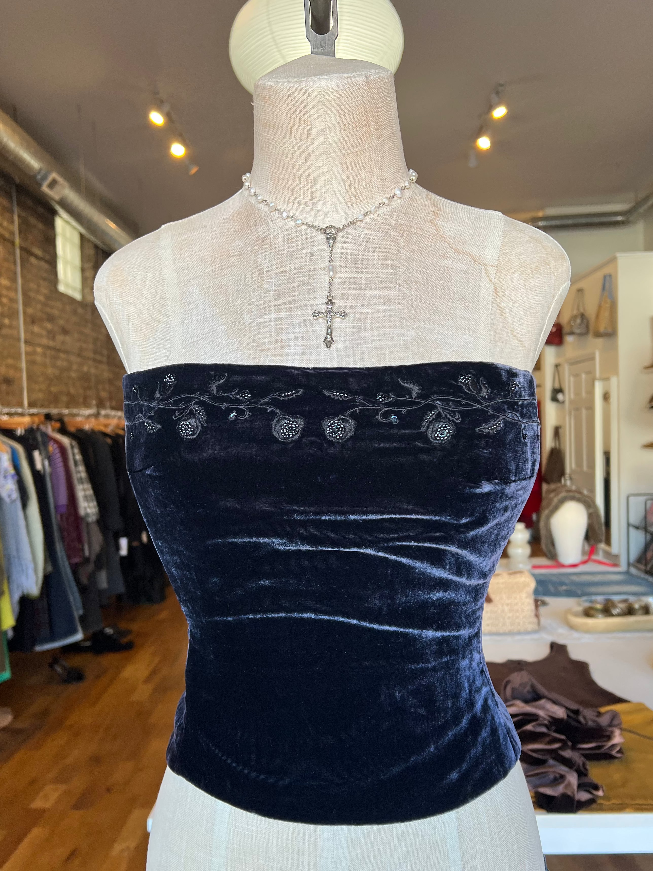 90s Velvet Corset (M)