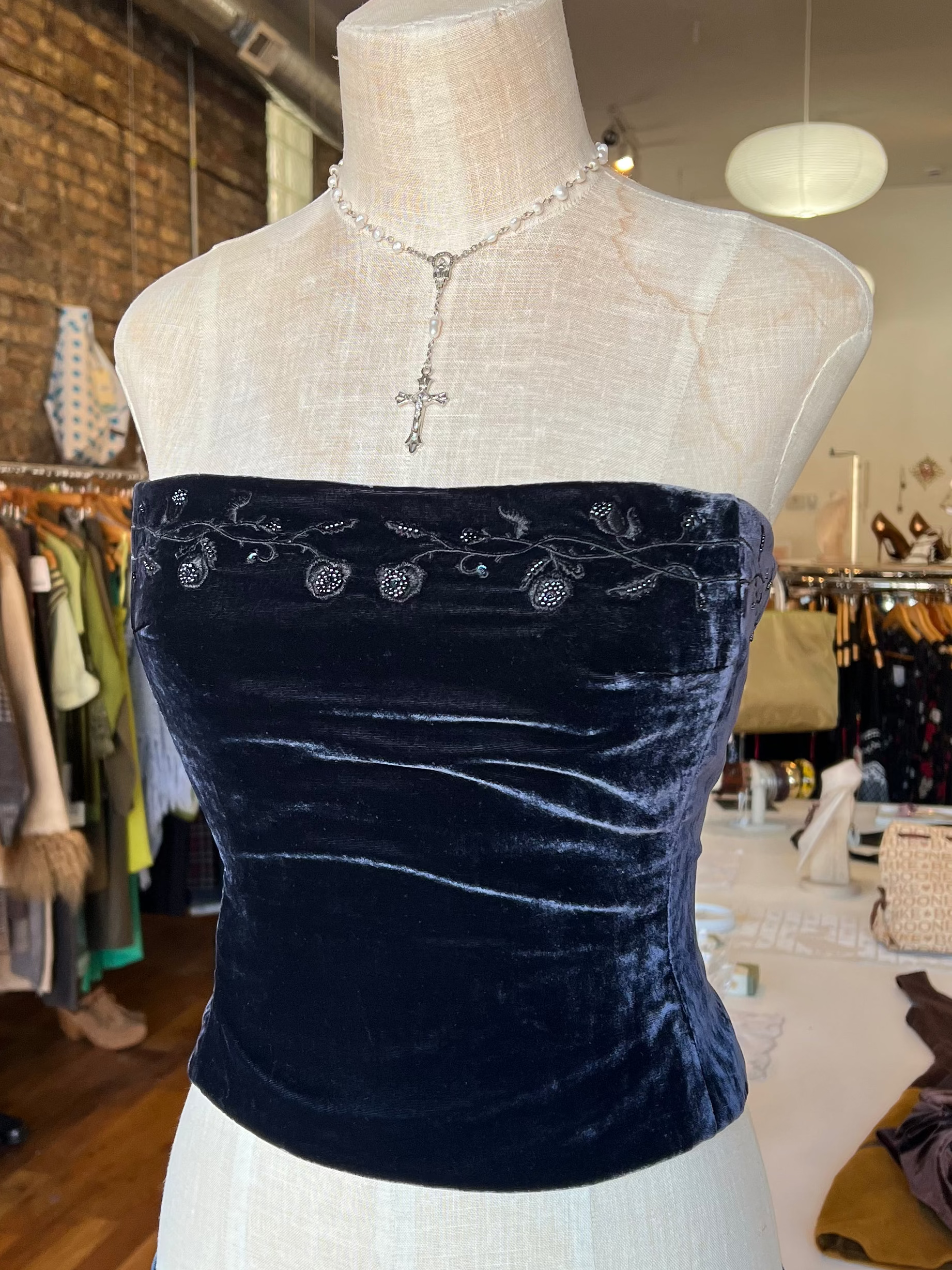 90s Velvet Corset (M)