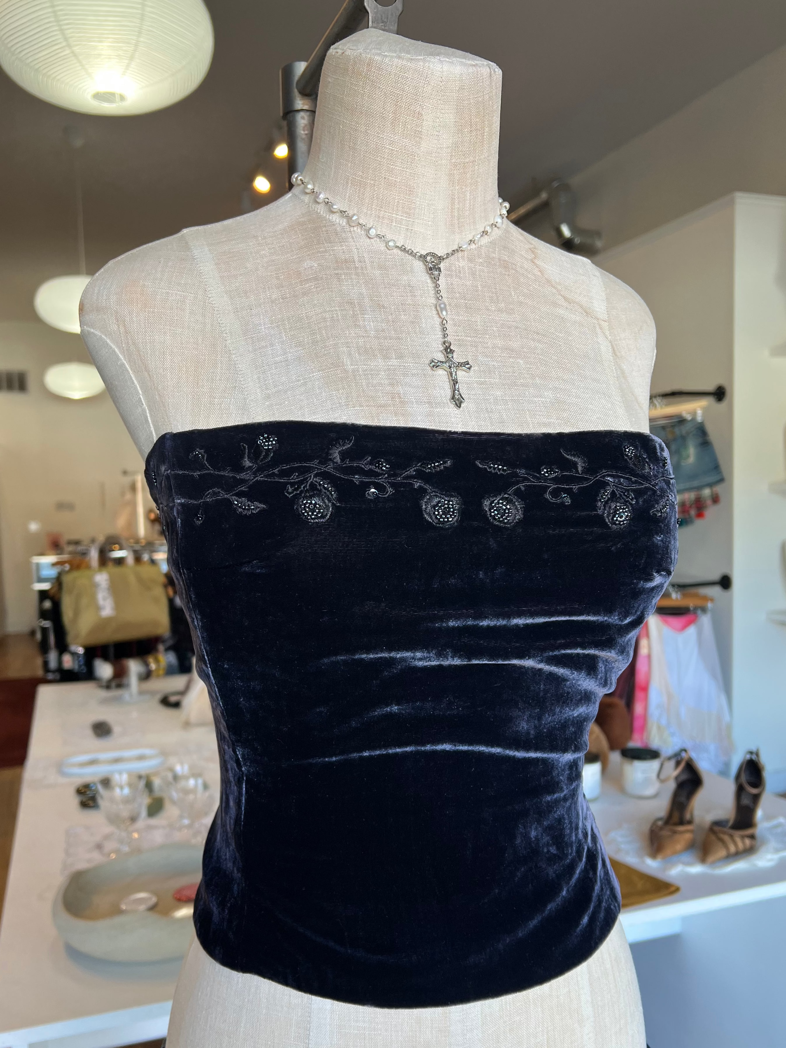 90s Velvet Corset (M)