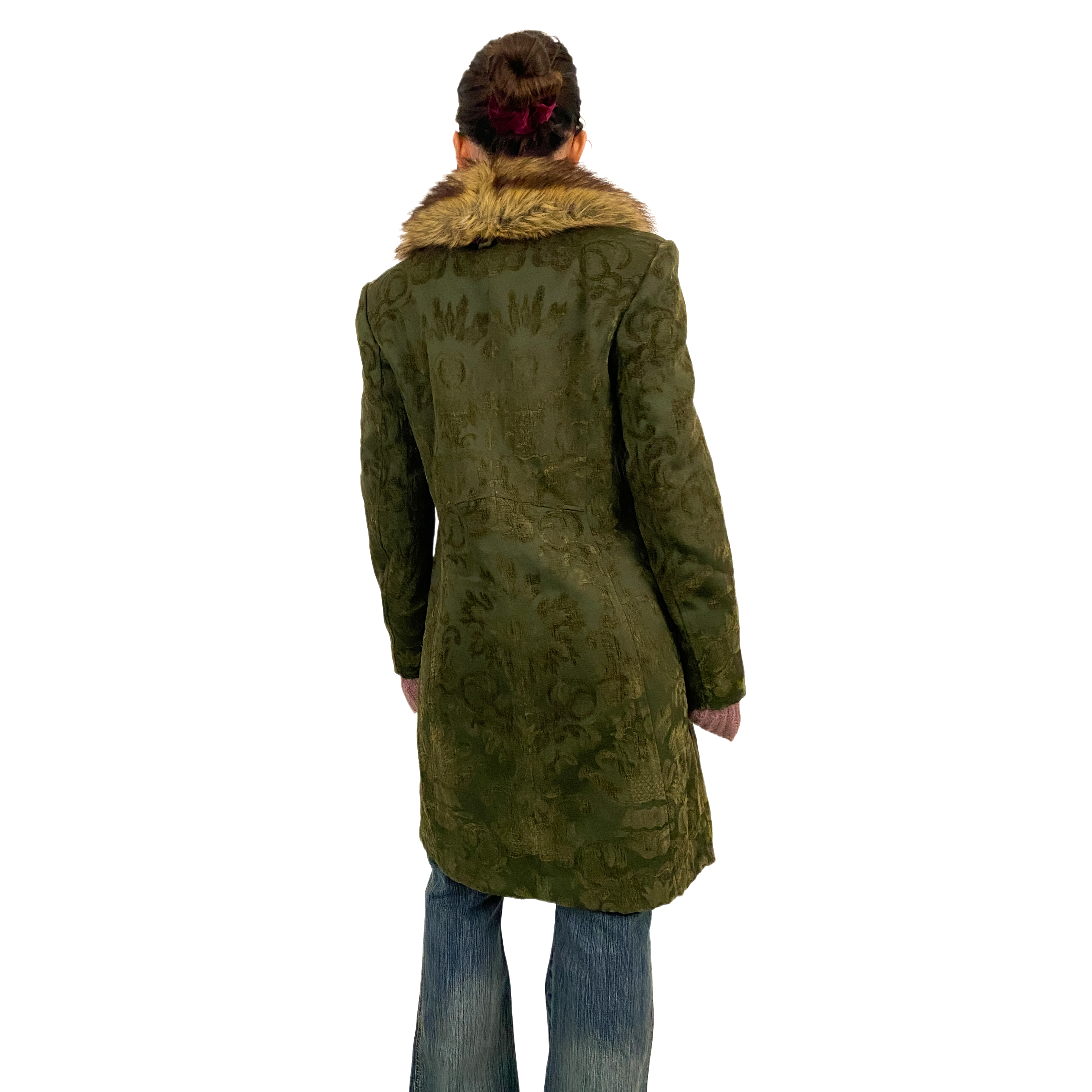 Damask Faux Fur Coat (M)