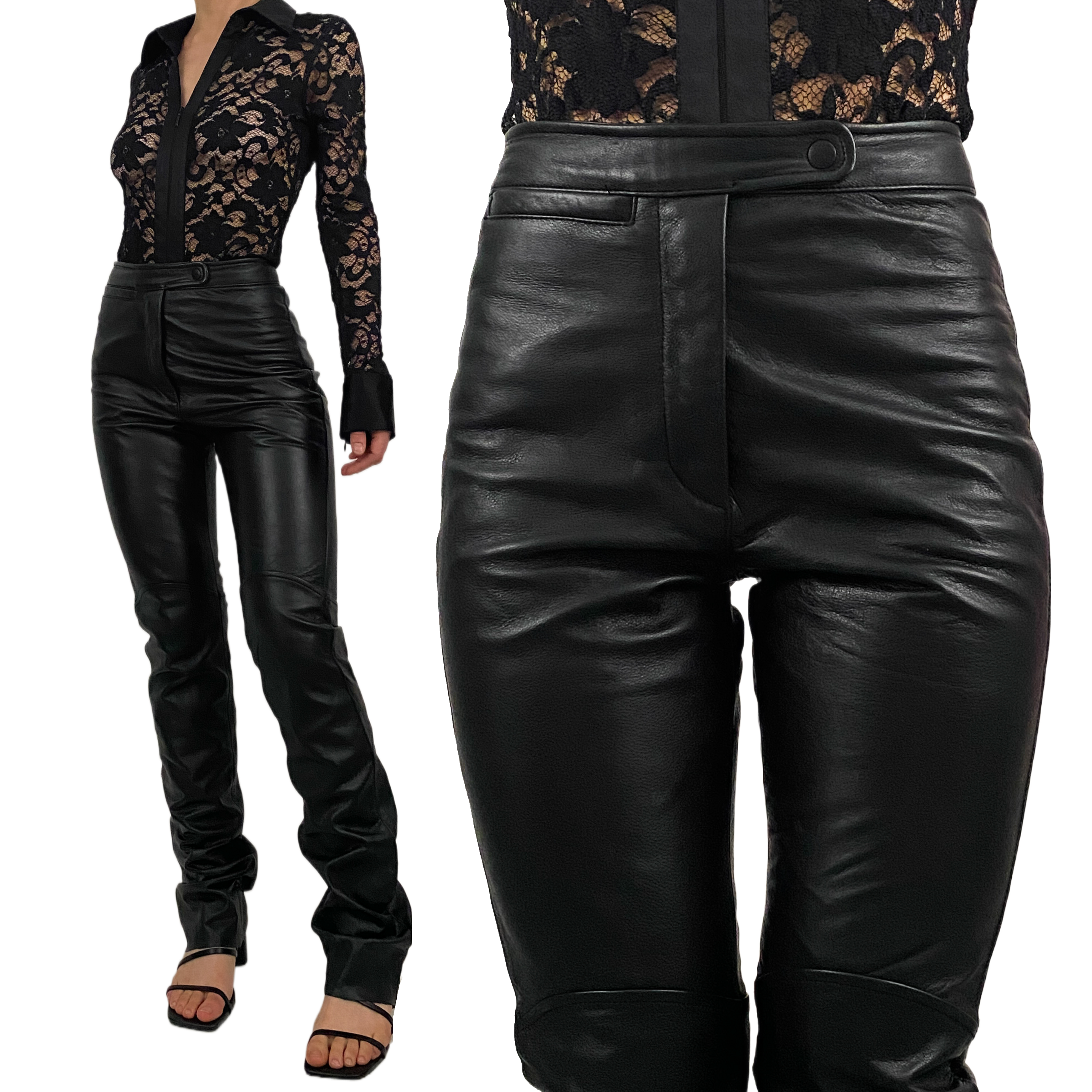 Maxima High Rise Leather Pants (XS)