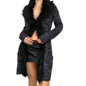 Purple Furry Knit Duster (M)