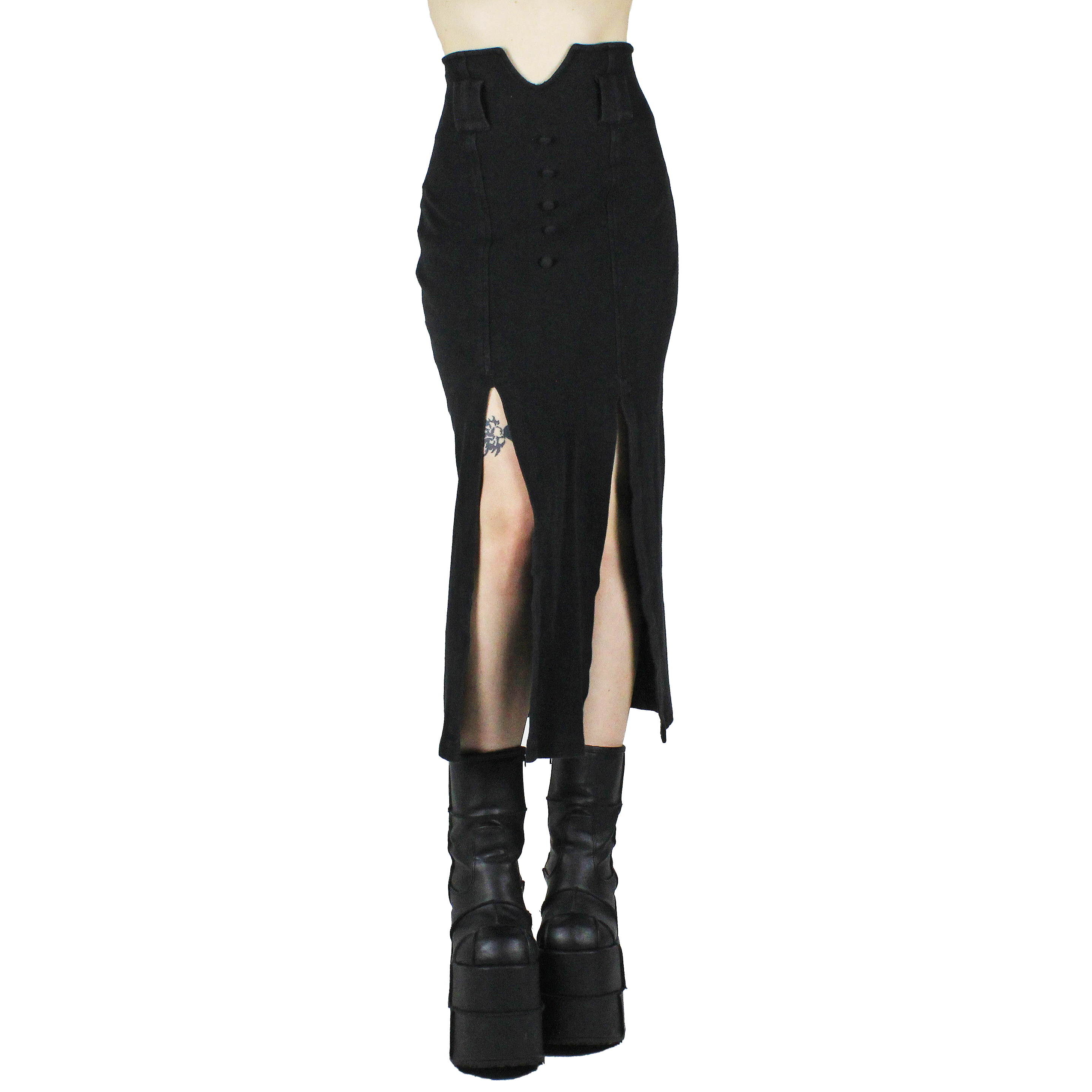 90s Black Maxi Skirt (S/M)