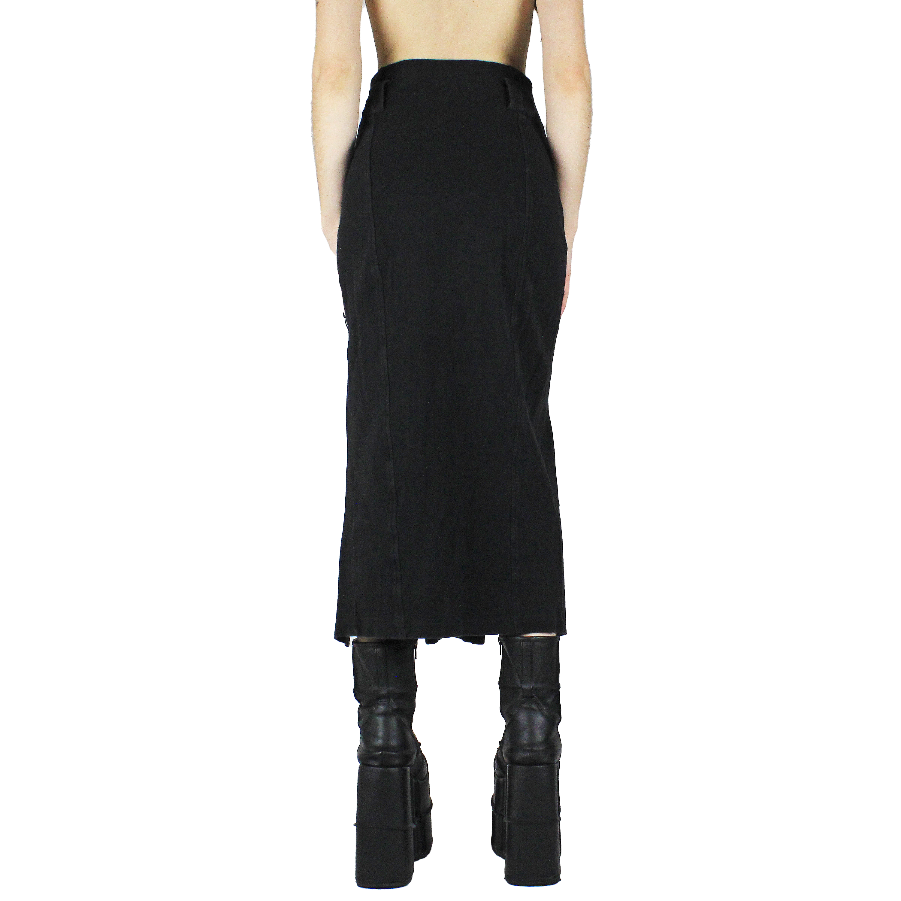 90s Black Maxi Skirt (S/M)