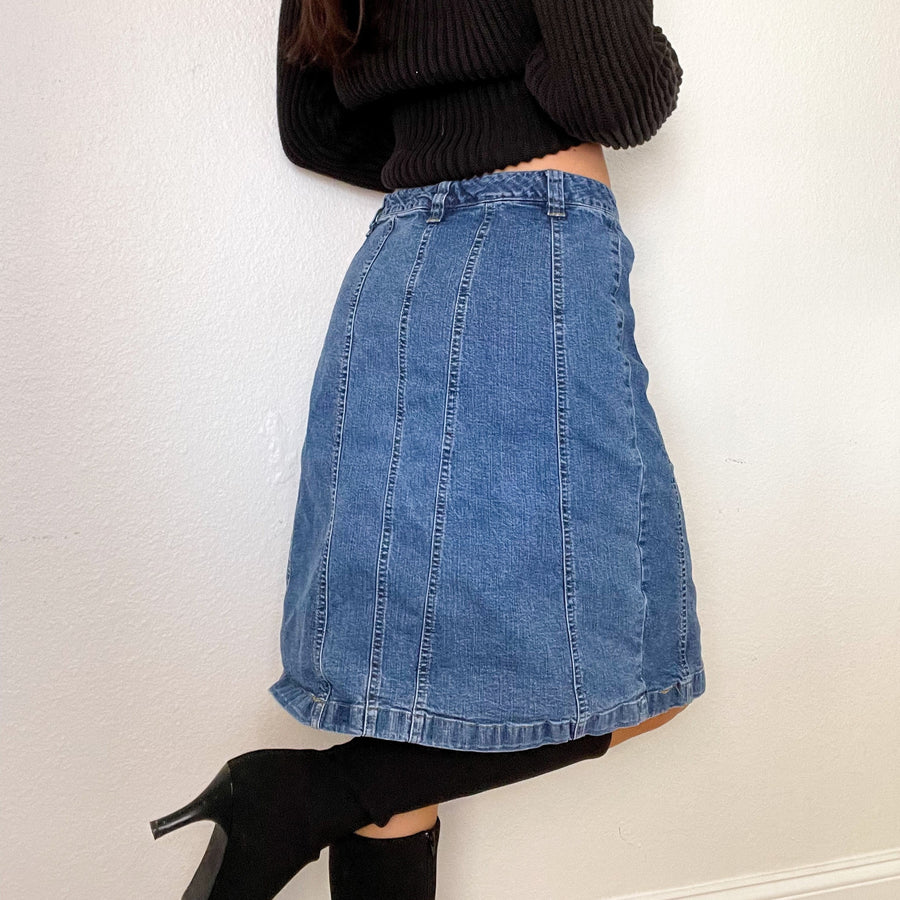 Y2K Denim Midi Skirt (S)