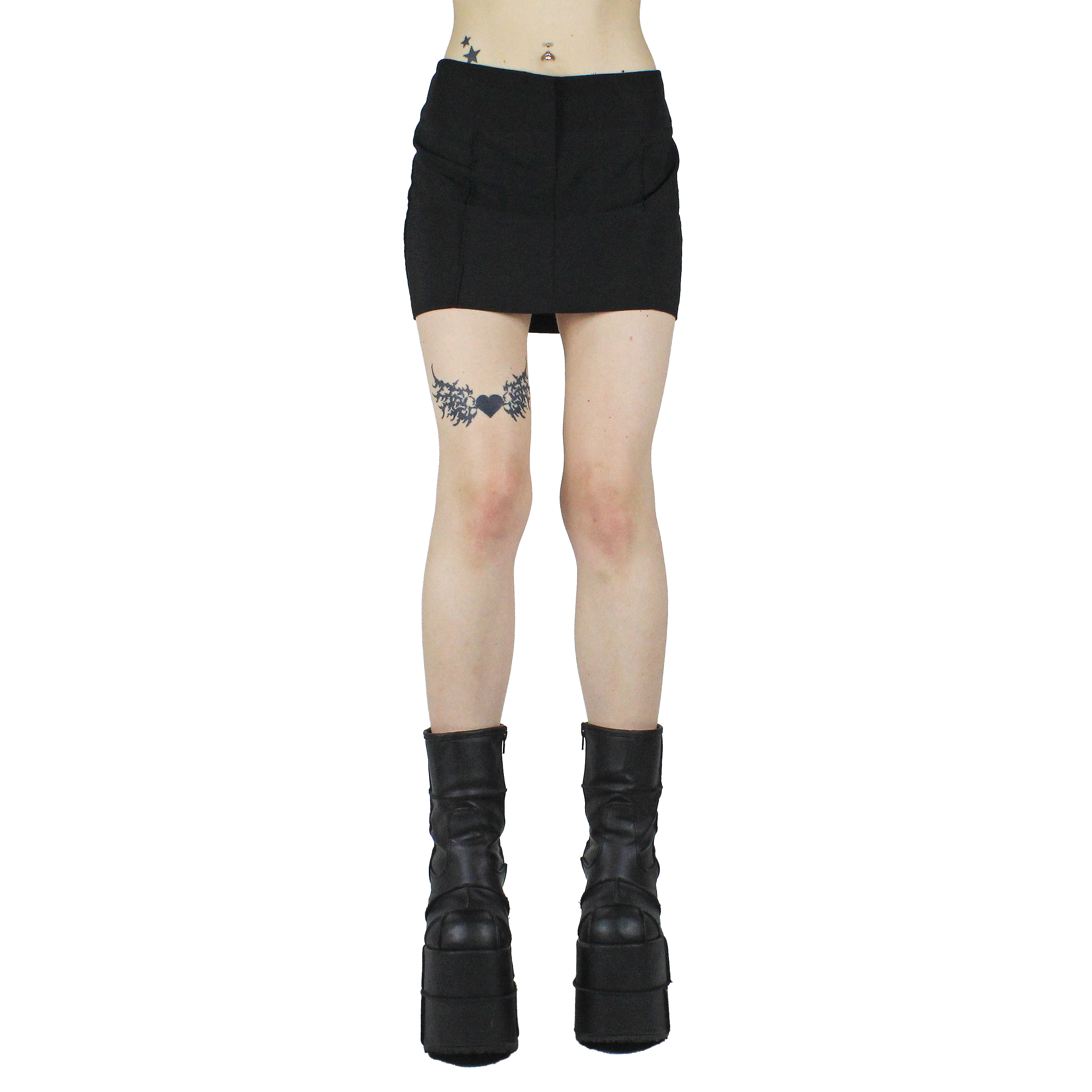 90s Black Micro Mini Skirt (S)