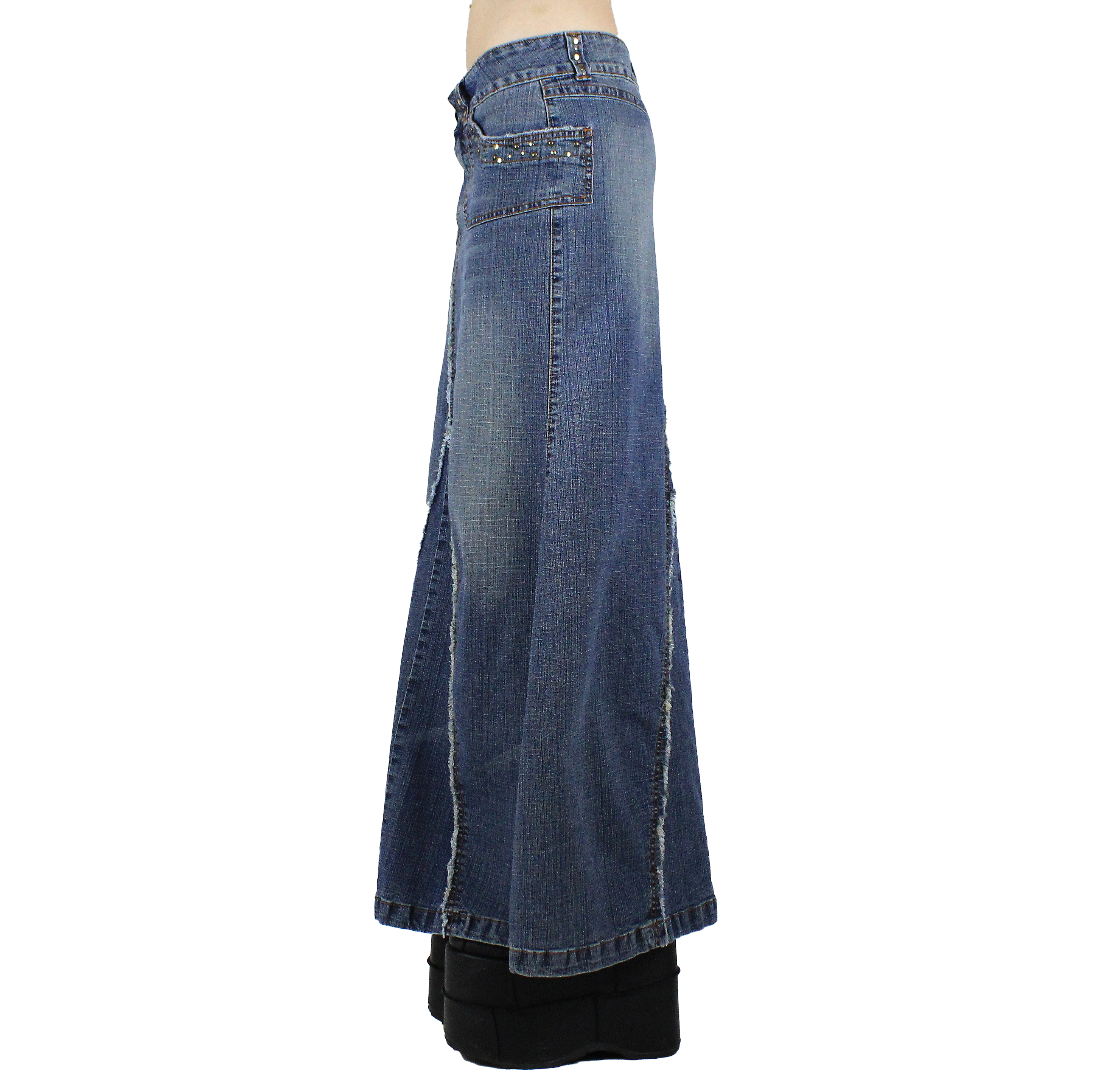 Y2K Denim Maxi Skirt (XS/S)