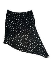 Polka Dot Mesh Asymmetrical Midi Skirt (XS-XL)