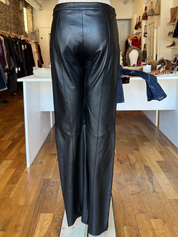 90s Leather Wide Leg Trousers (S/M)