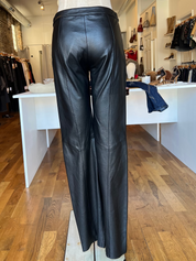 90s Leather Wide Leg Trousers (S/M)