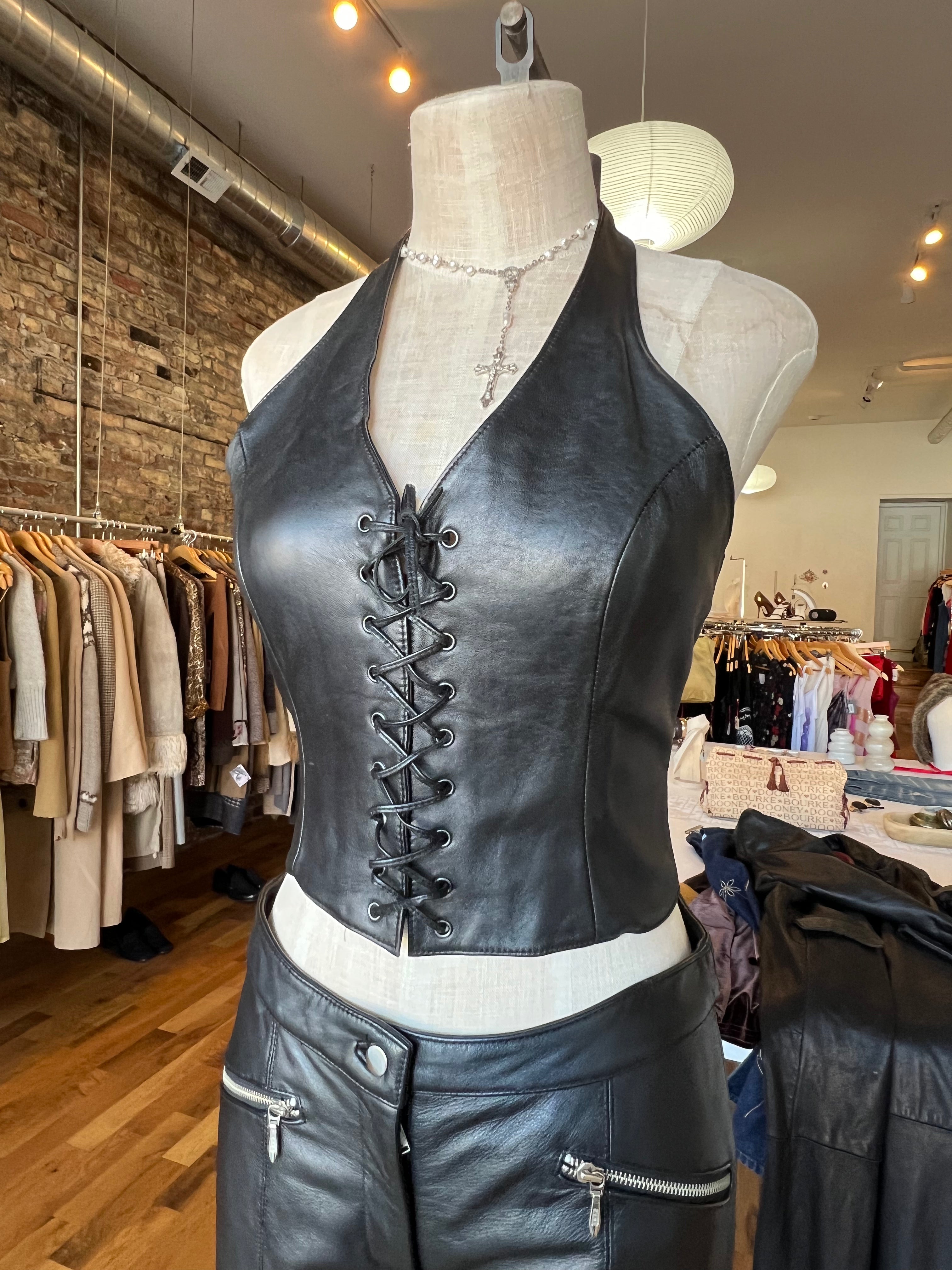 Vintage Leather Vest (S/M)