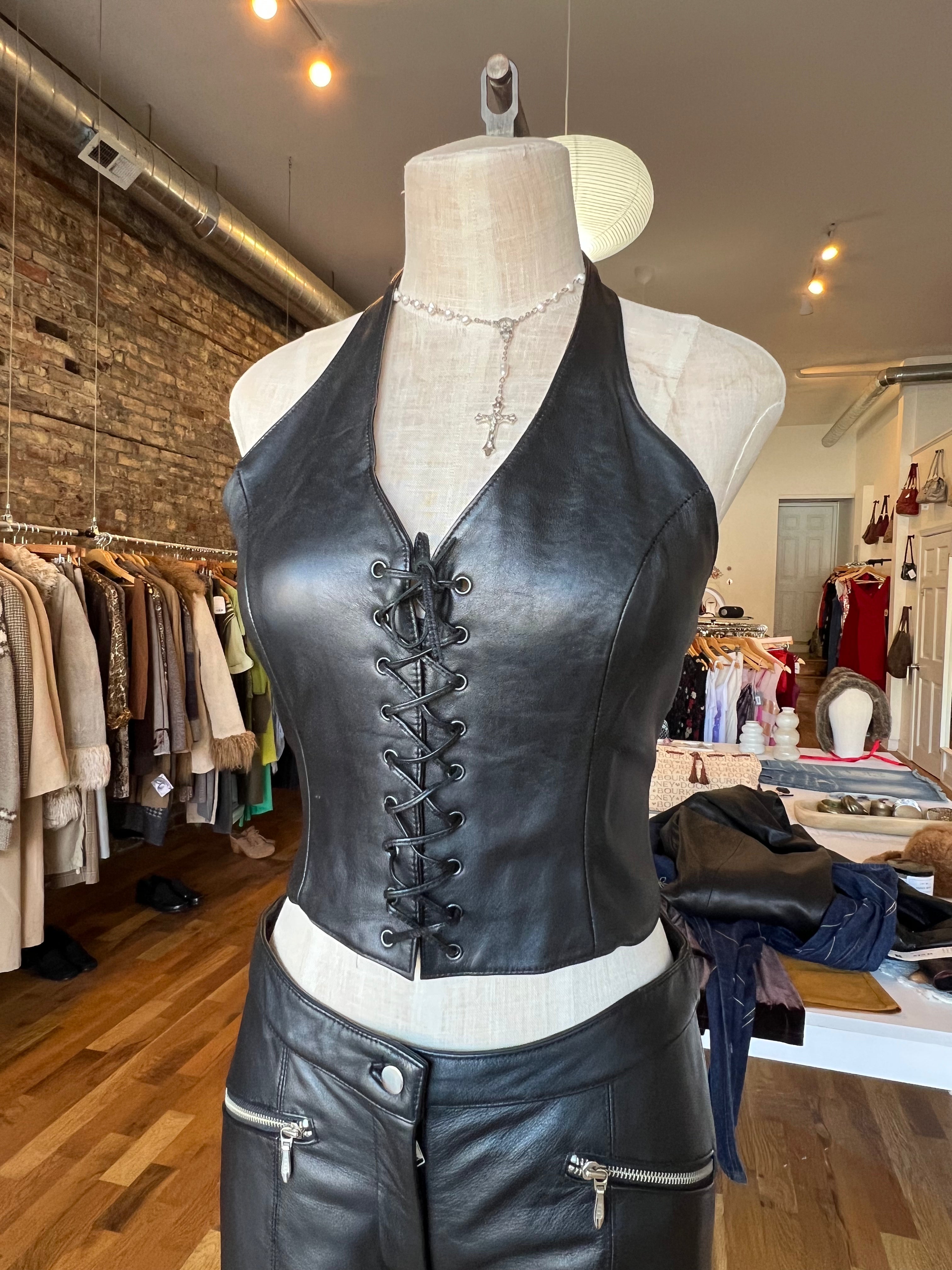 Vintage Leather Vest (S/M)