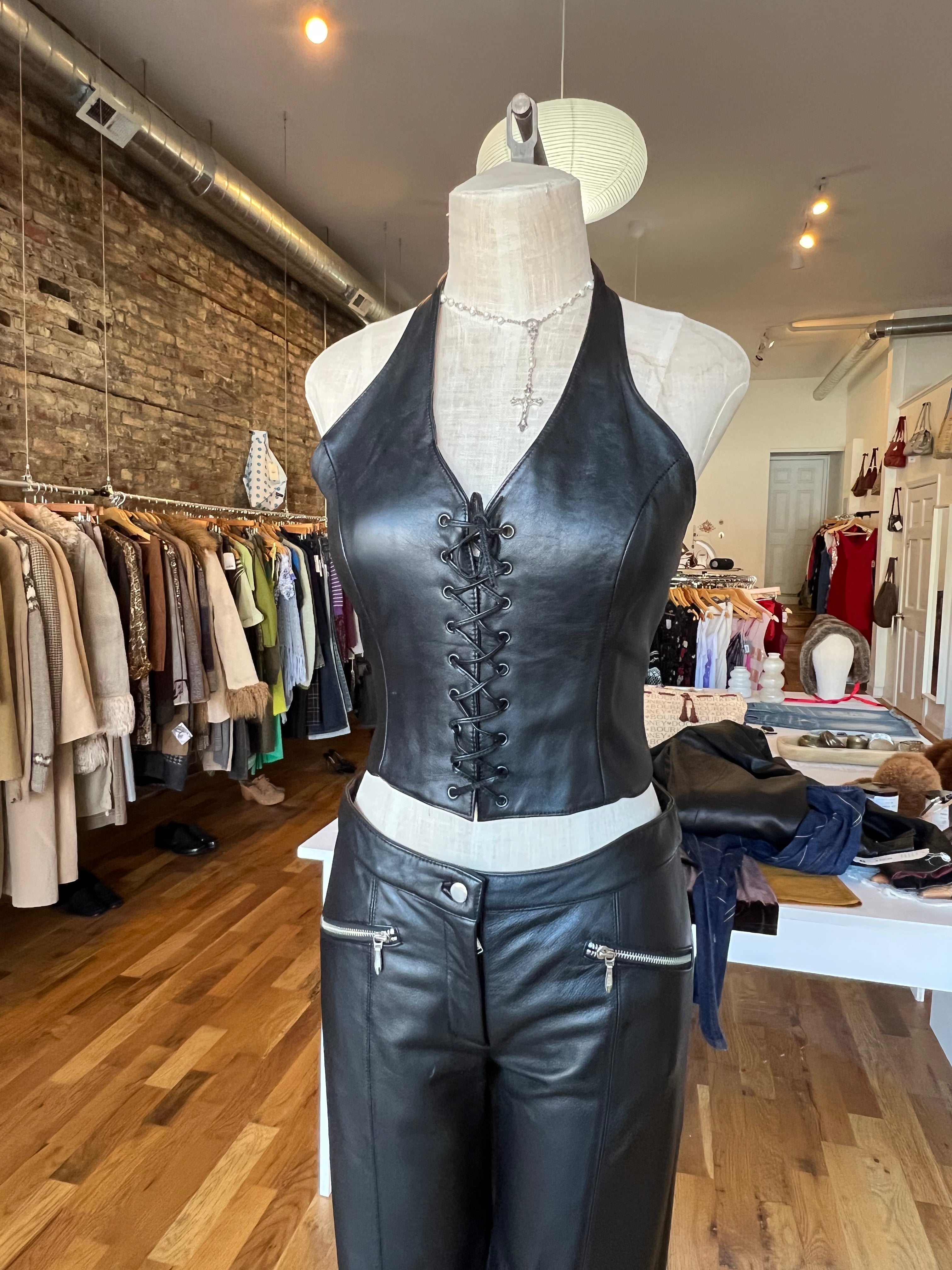 Vintage Leather Vest (S/M)