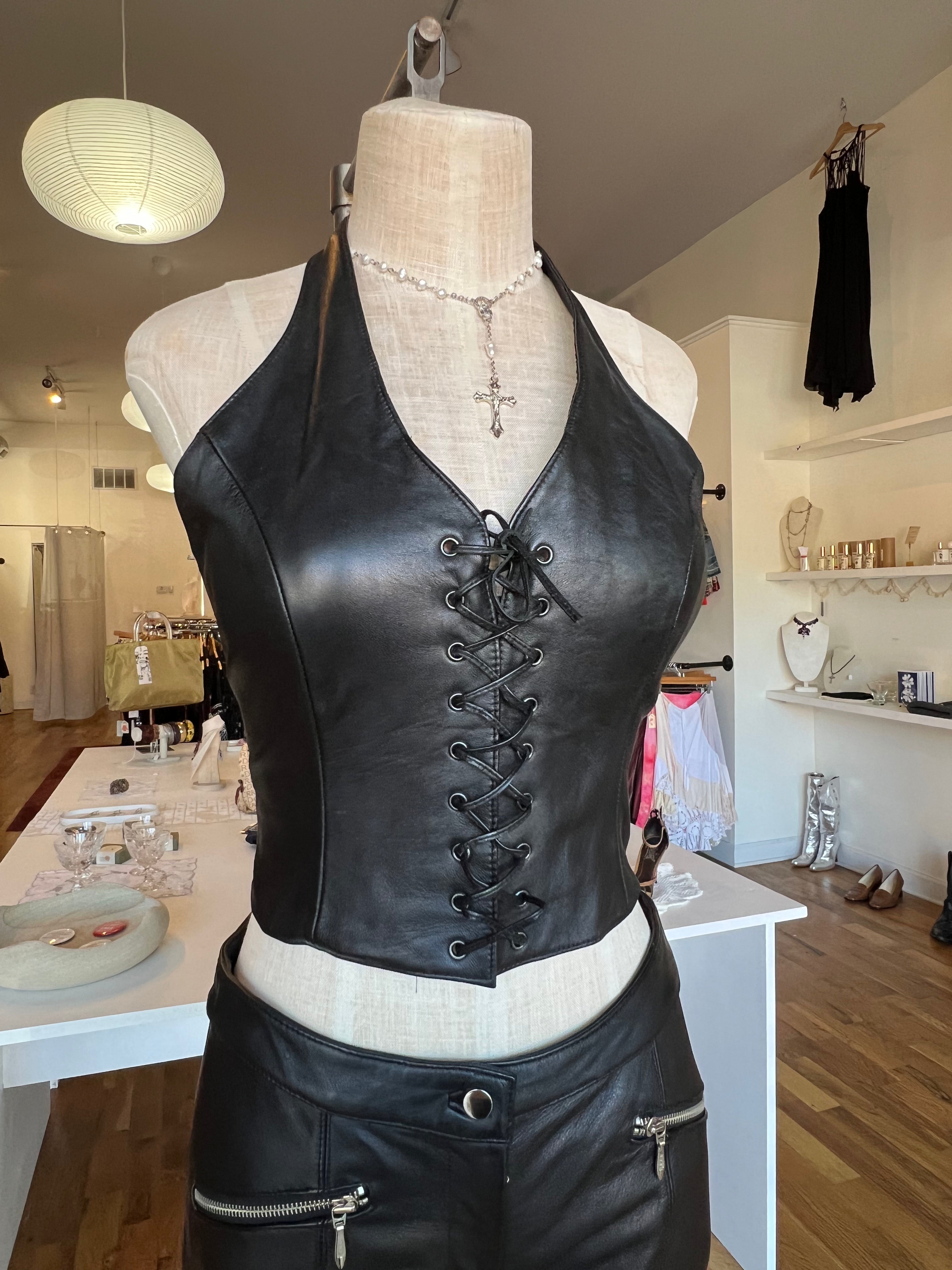Vintage Leather Vest (S/M)