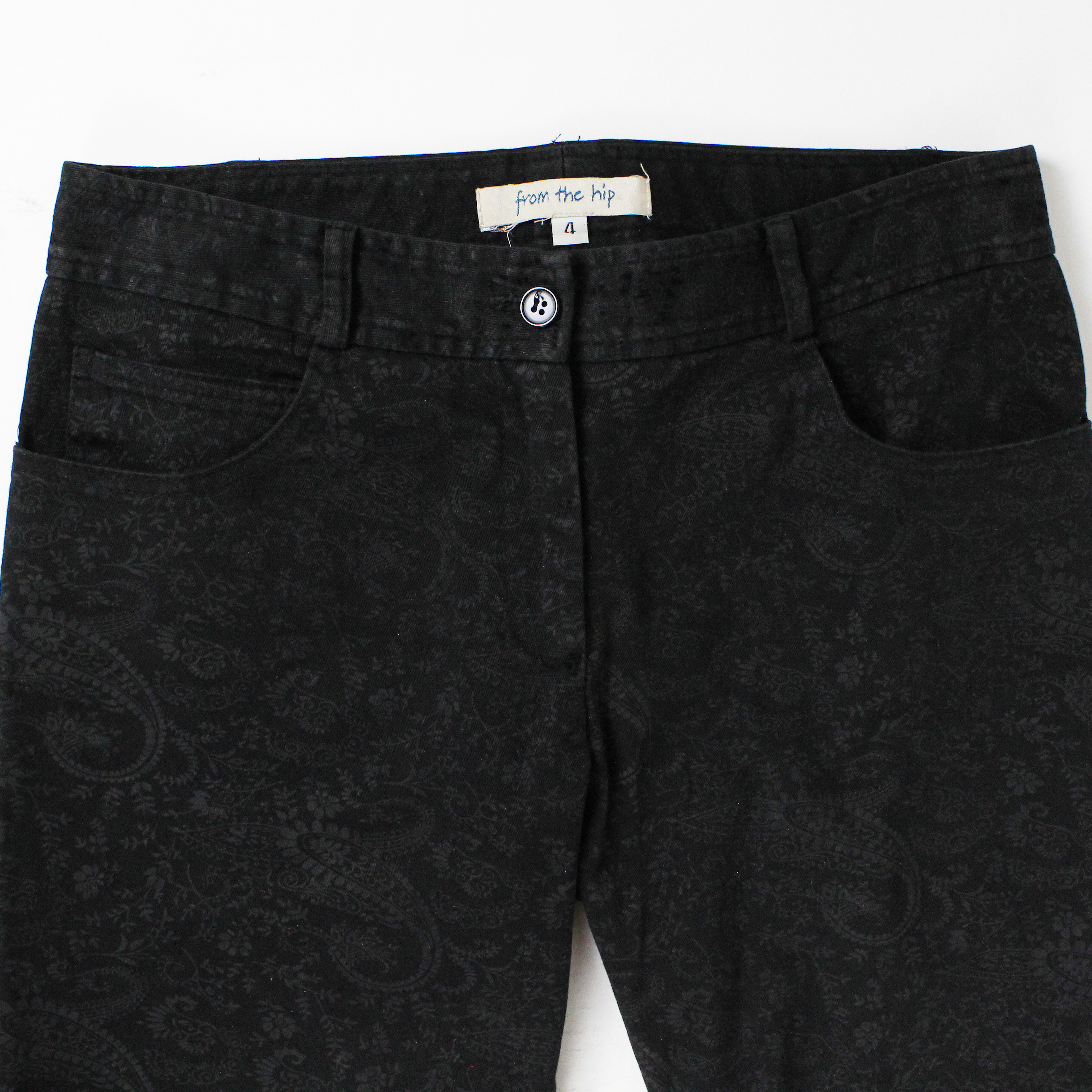 90s Patterned Black Flares (XS)