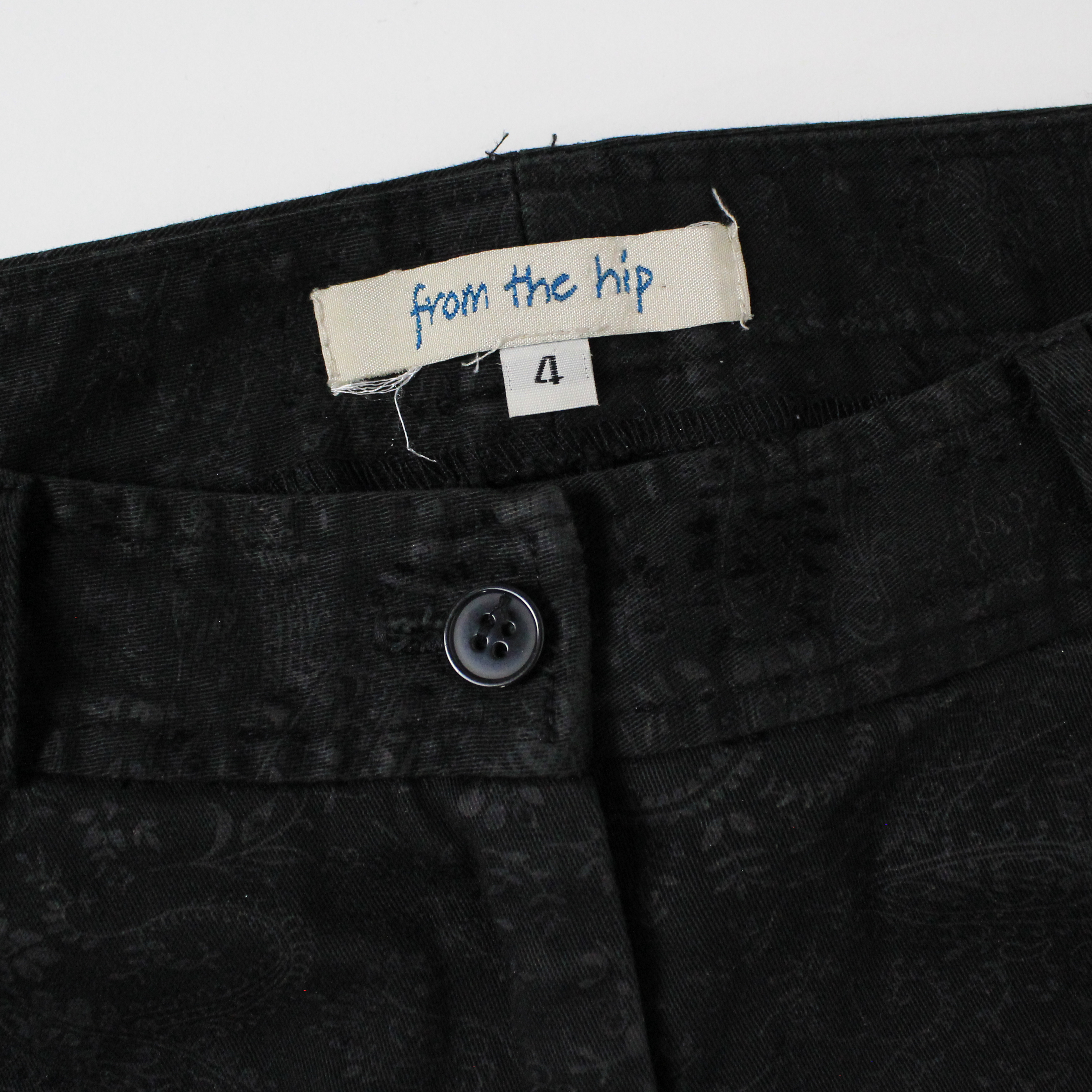 90s Patterned Black Flares (XS)