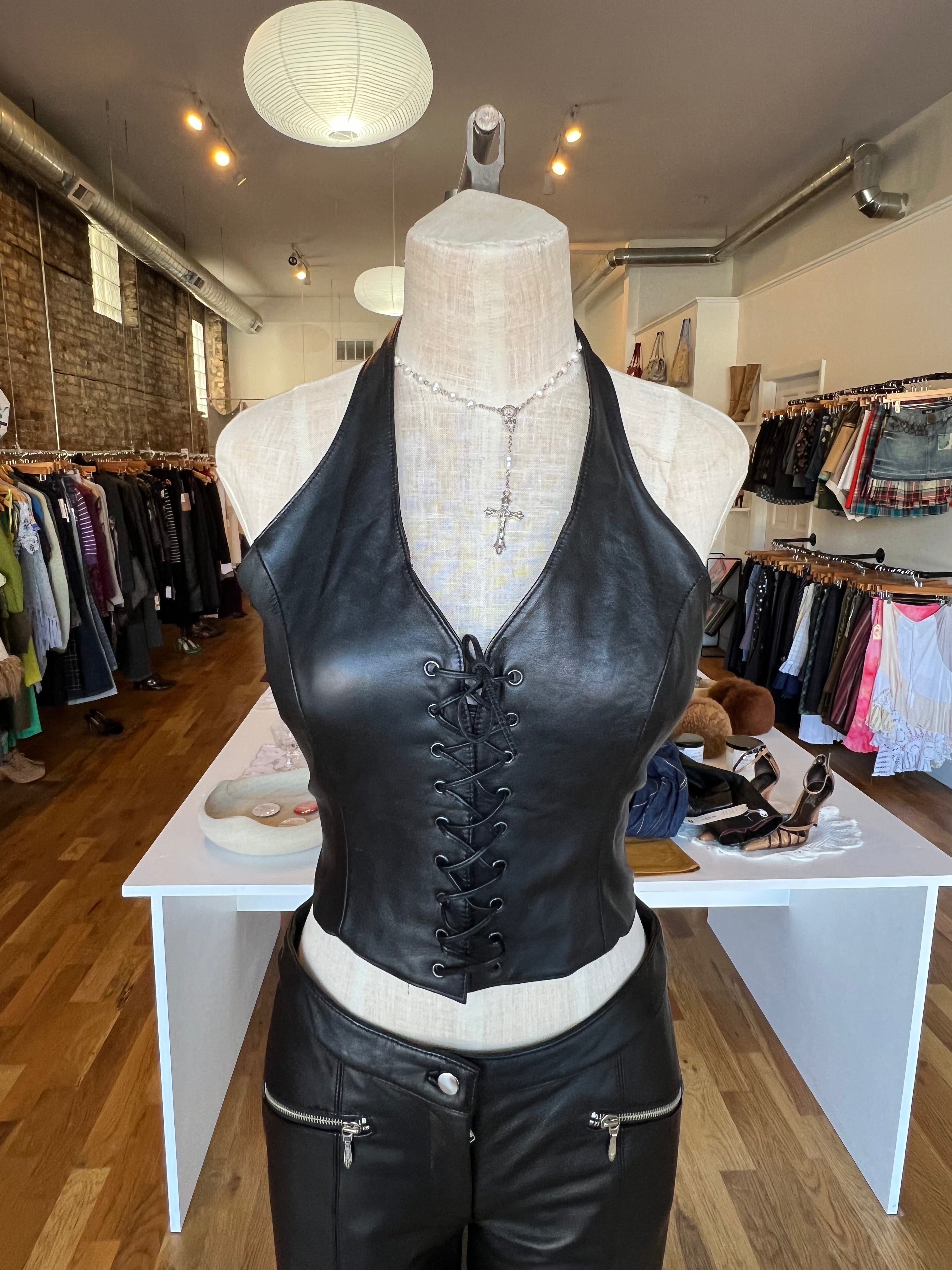 Vintage Leather Vest (S/M)