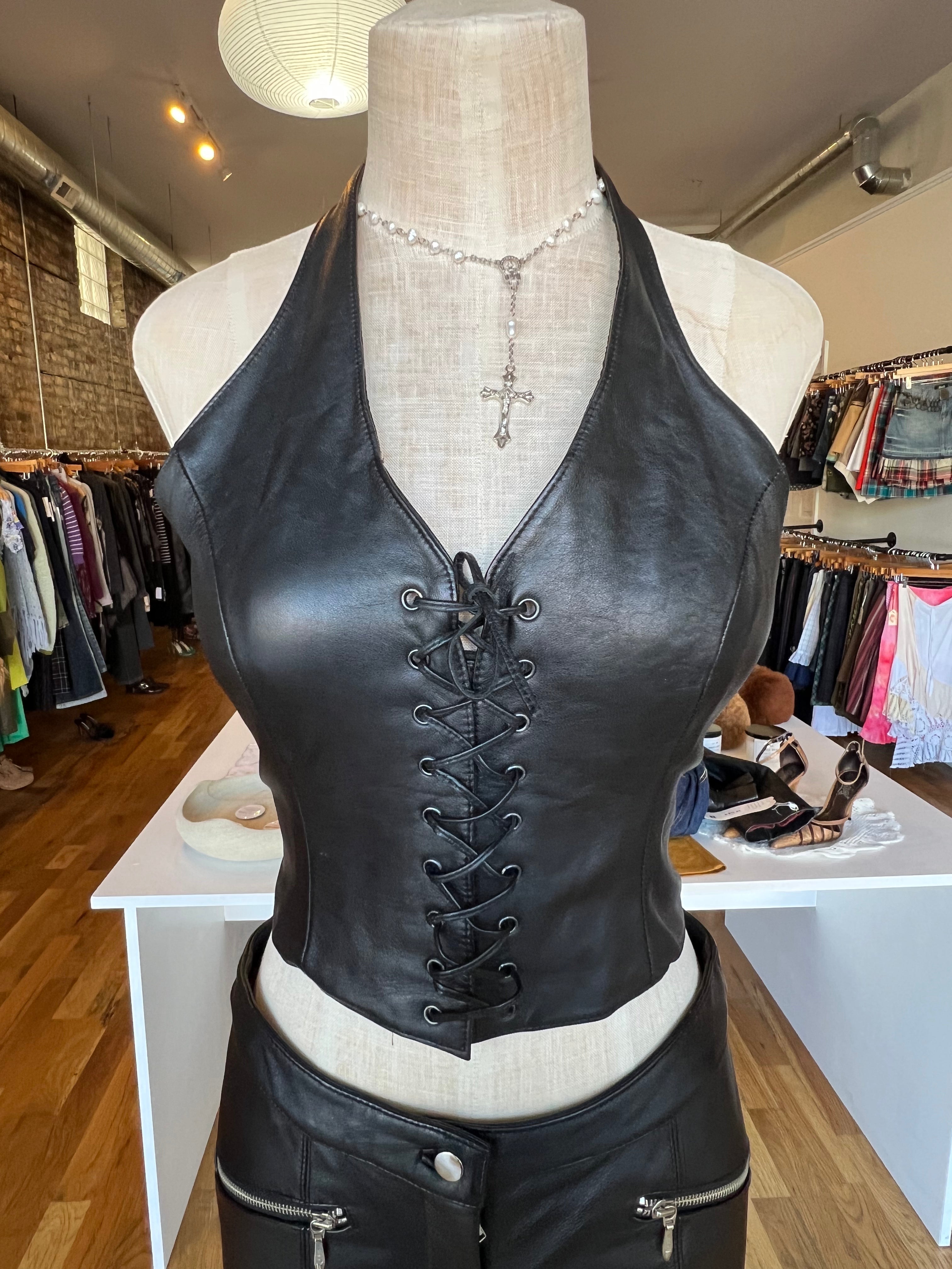 Vintage Leather Vest (S/M)