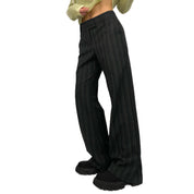 Lime Striped Flared Trousers (M)