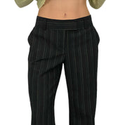 Lime Striped Flared Trousers (M)