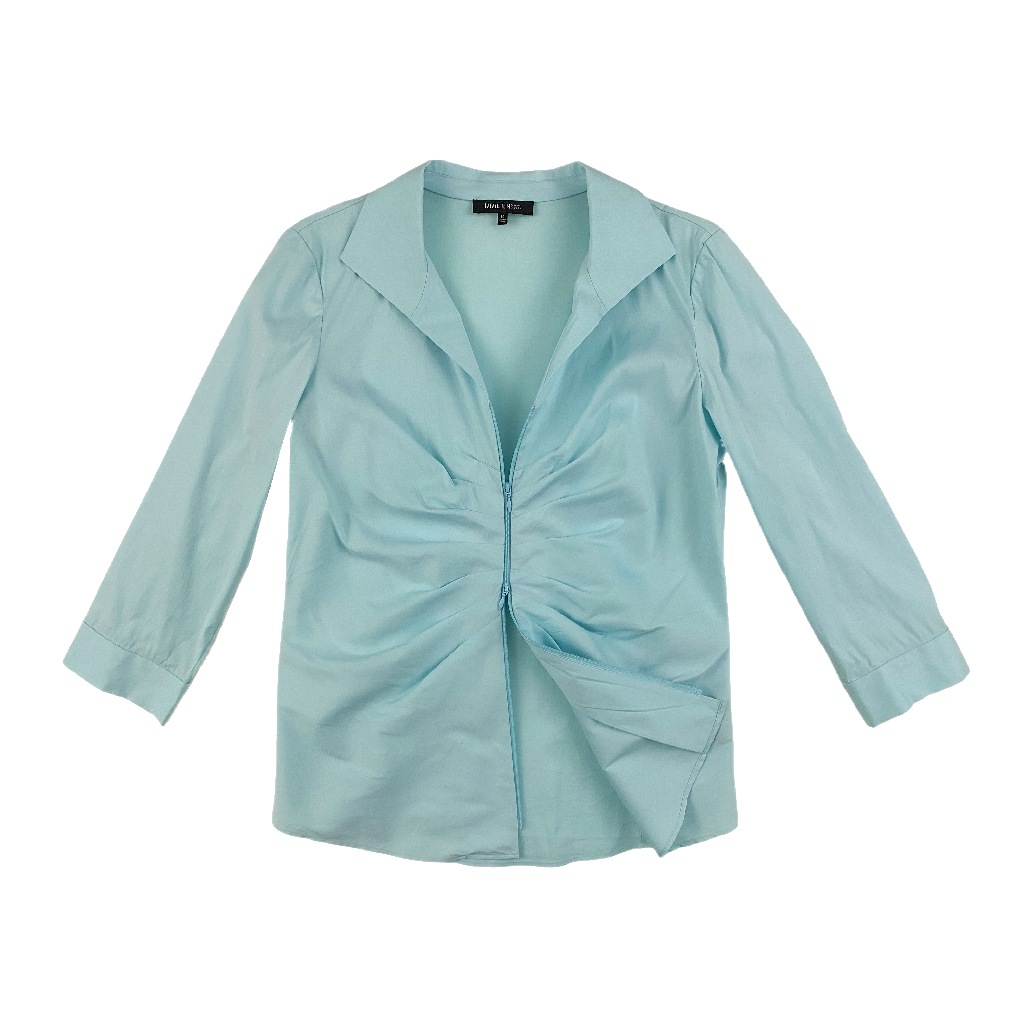 Aqua Double Zip Blouse (L)