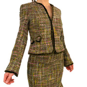 Green and Purple Tweed Set (XS)