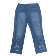 Y2K Floral Beaded Jeans (1X)