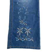 Y2K Floral Beaded Jeans (1X)