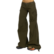 Diesel Olive Low Rise Parachute Utility Pants (XS/S)