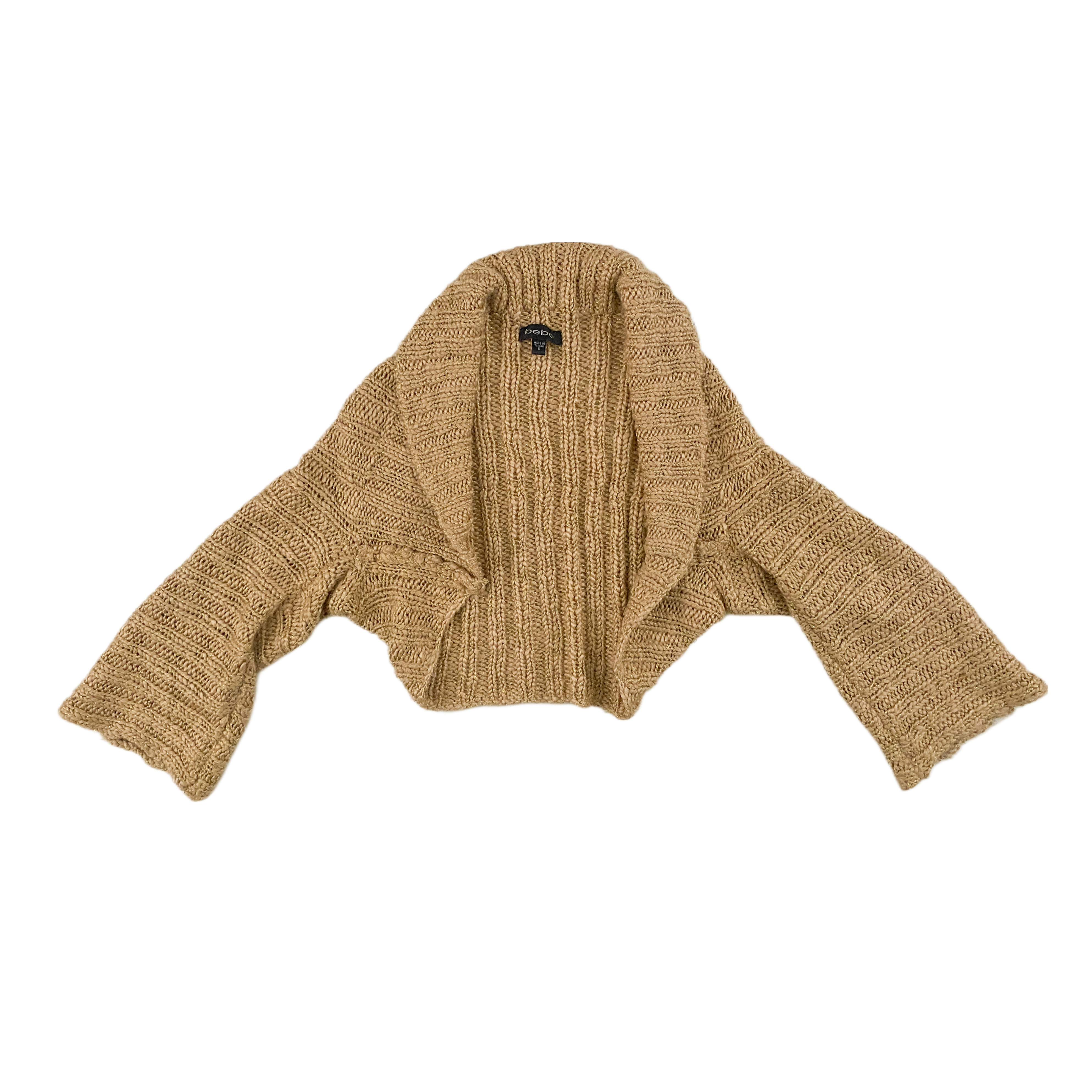 Bebe Gold Knit Shrug (S)