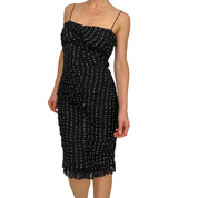 Cache Silk Polka Dot Midi Dress (S/M)
