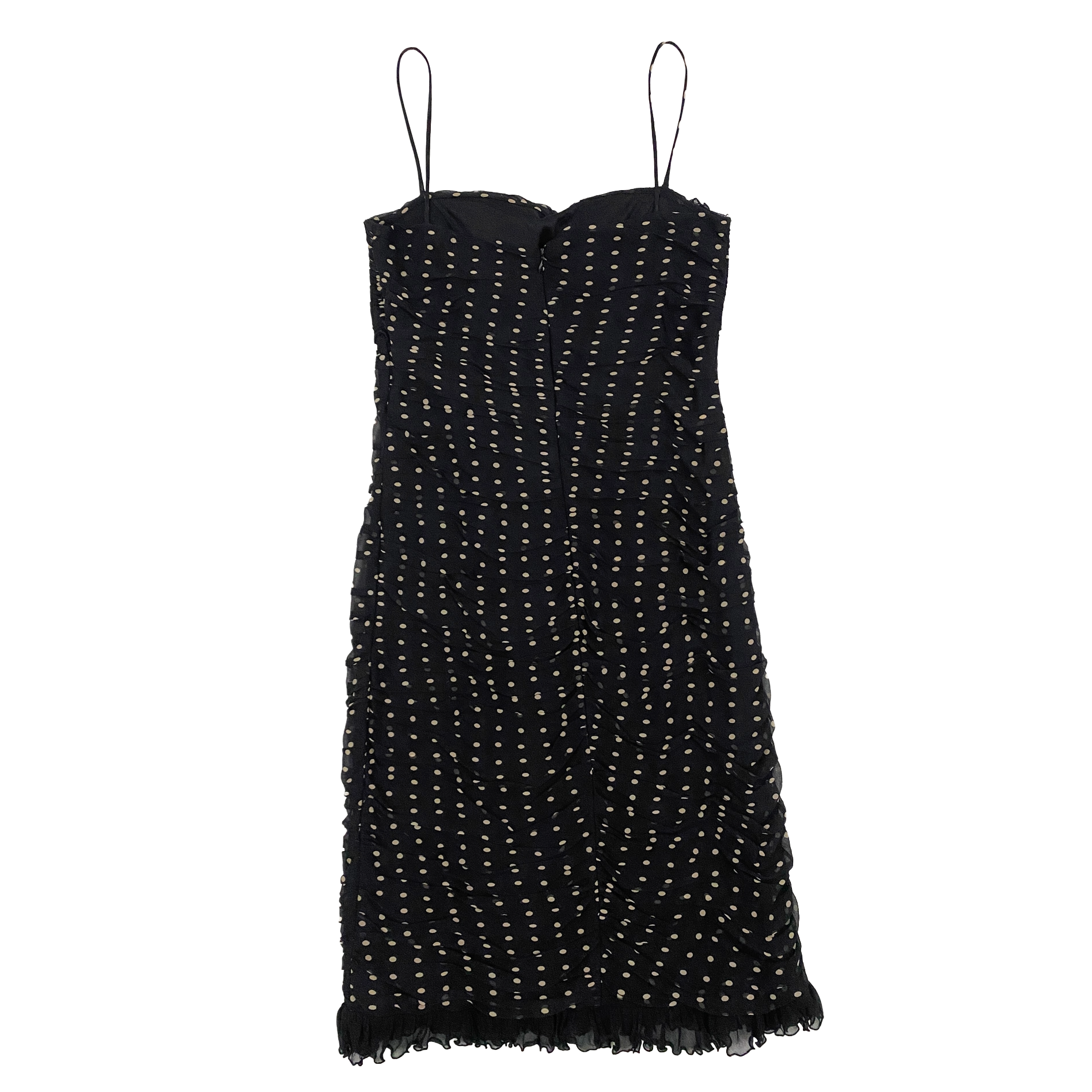 Cache Silk Polka Dot Midi Dress (S/M)