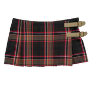 Tommy Hilger Plaid Buckle Pleated Mini Skirt (S)