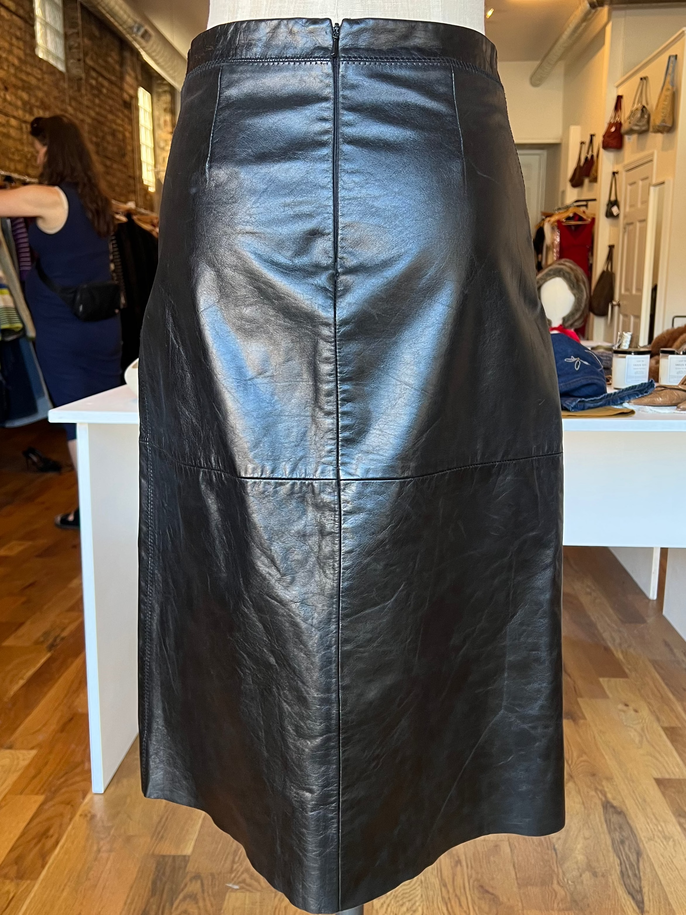 90s Leather Midi Skirt (S)