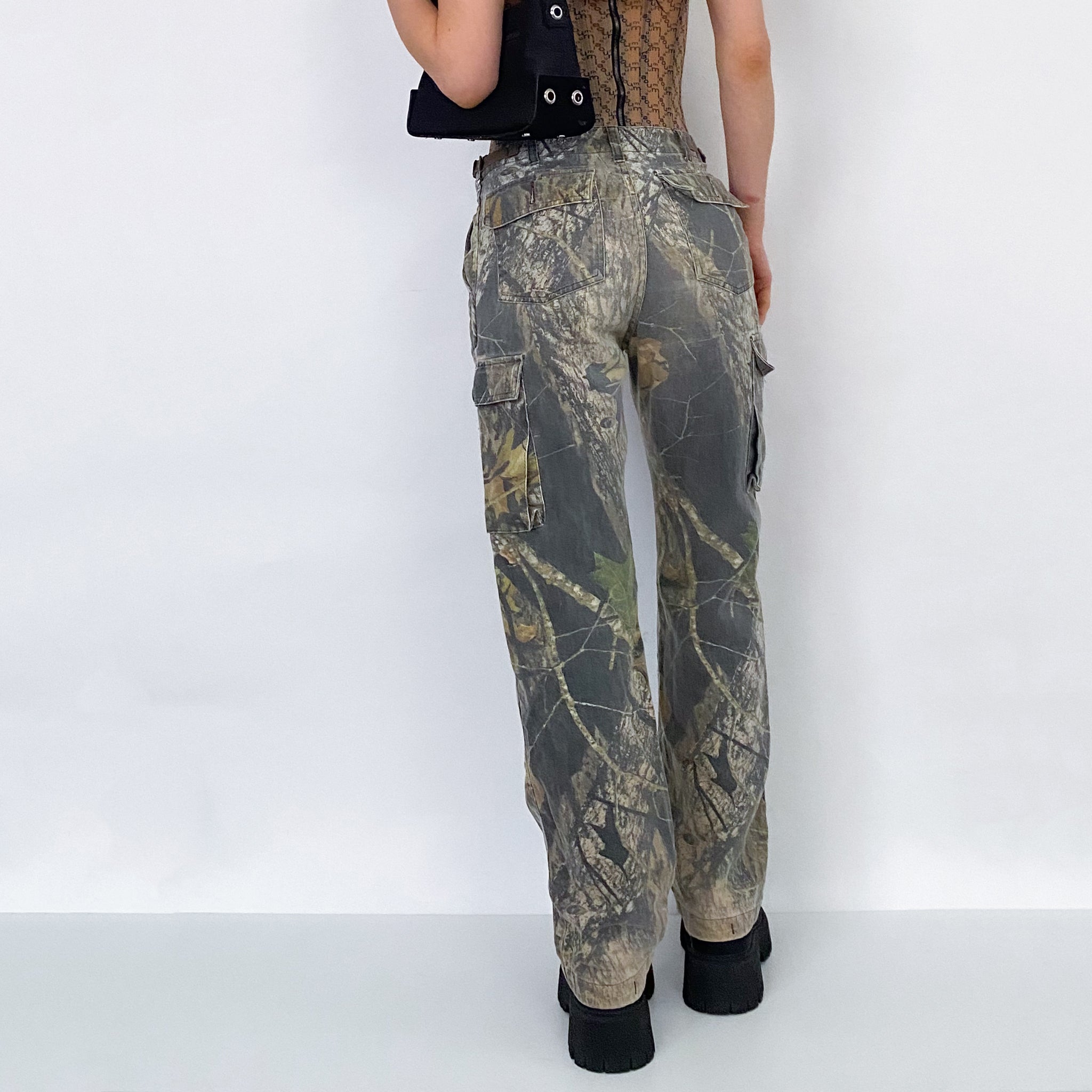 Tree Print Camo Cargos - XS