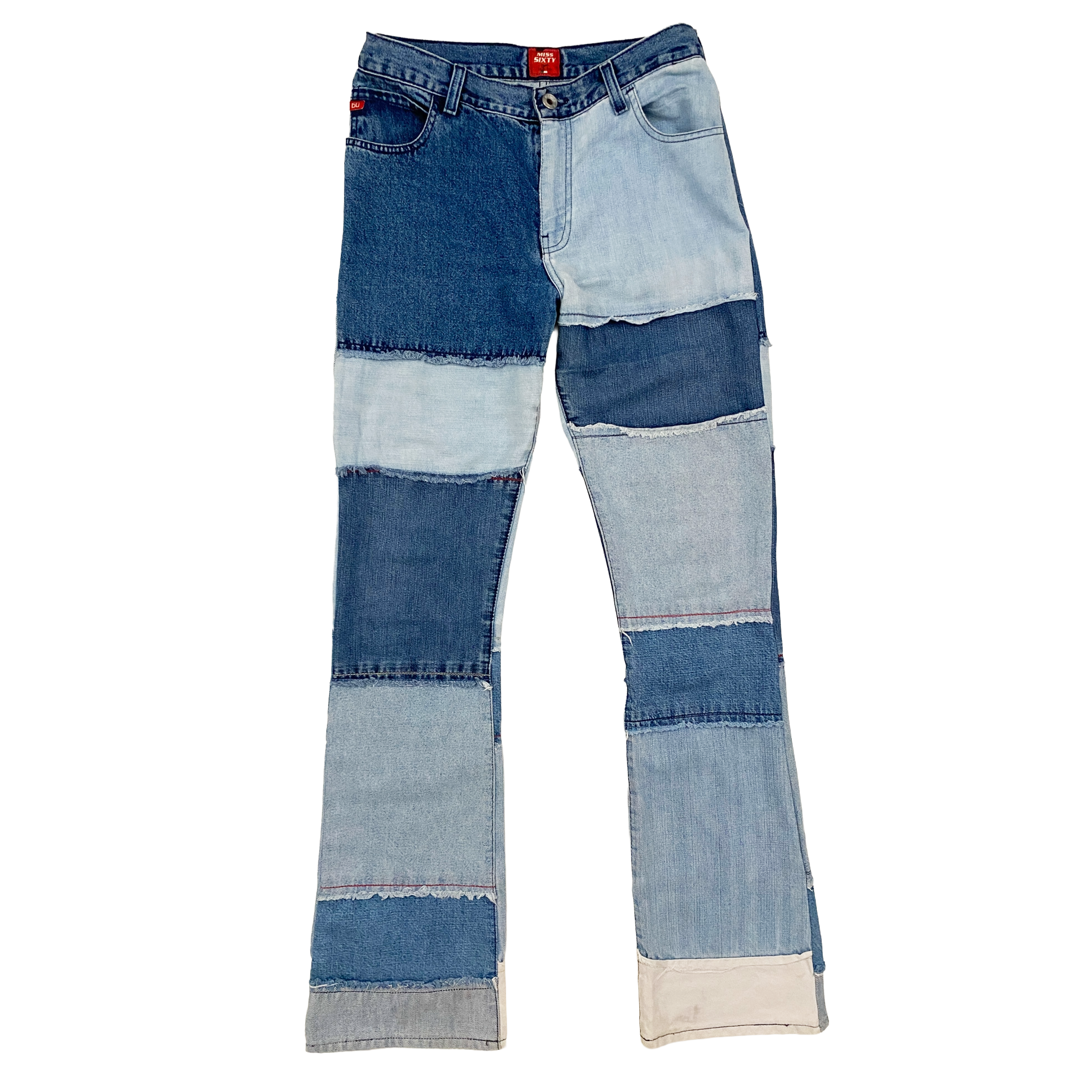 Miss Sixty Y2K Patchwork Mid-Rise Jeans (XS)