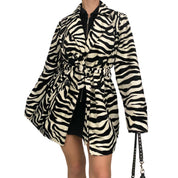 Zebra Belted Coat (L)