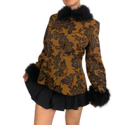 Damask Faux Fur Jacket (M)