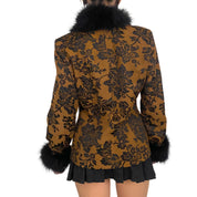 Damask Faux Fur Jacket (M)