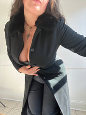 Vintage Express Fur Collar Coat (L)