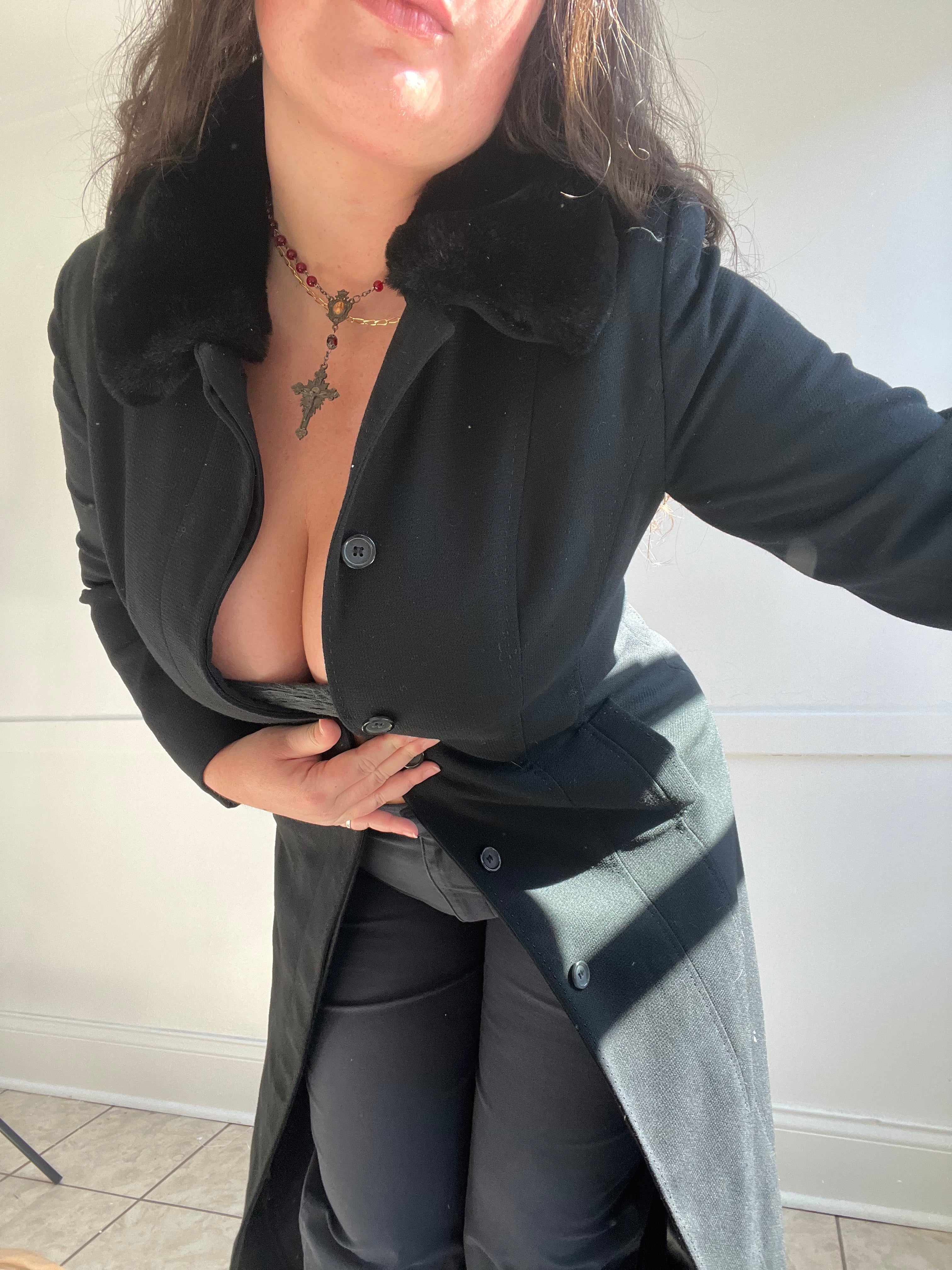 Vintage Express Fur Collar Coat (L)