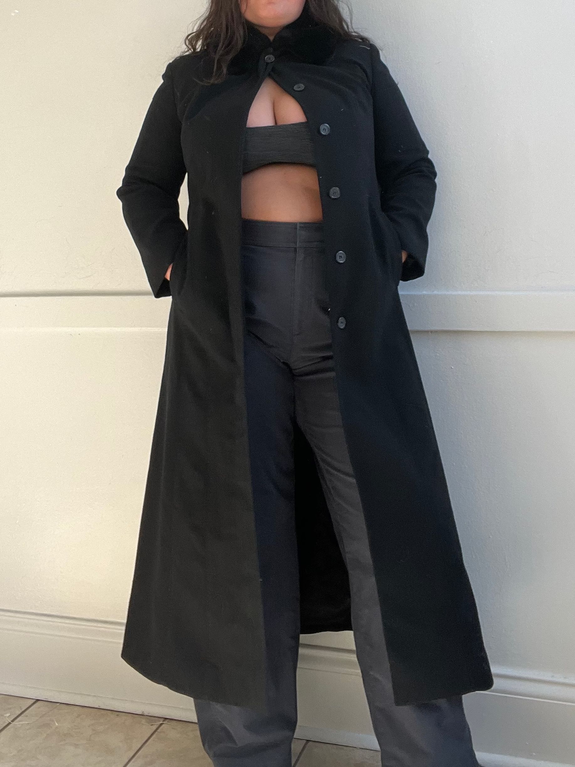 Vintage Express Fur Collar Coat (L)