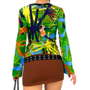 Custo Barcelona NWT Bikini Girl Long Sleeve Top (S)