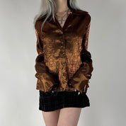 90s Copper Blouse (S/M)