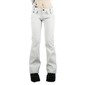 Y2K White Low Rise Flare Jeans (S)