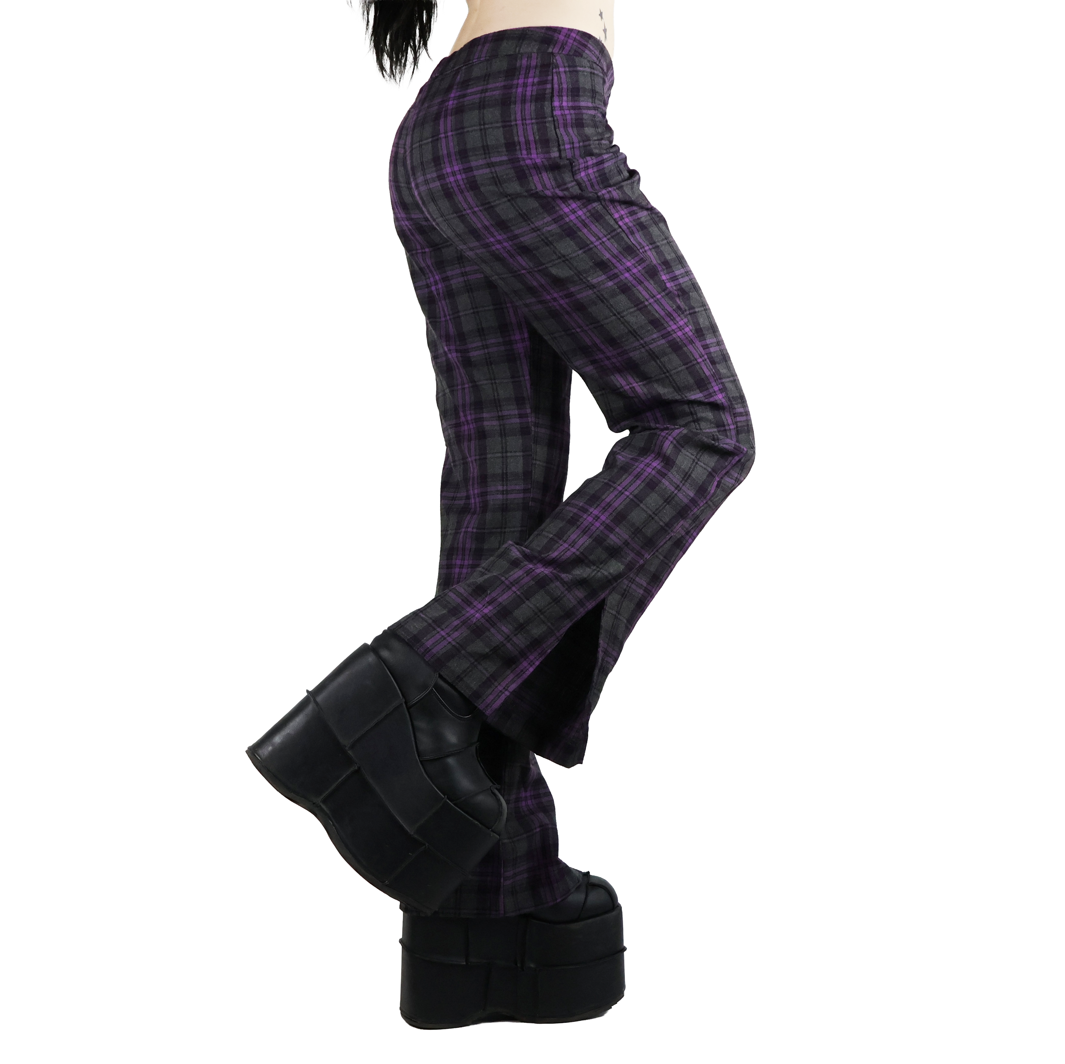 Y2K Plaid Flares (XS)
