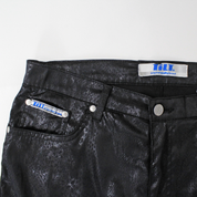 90s Black Snakeskin Flares (M)